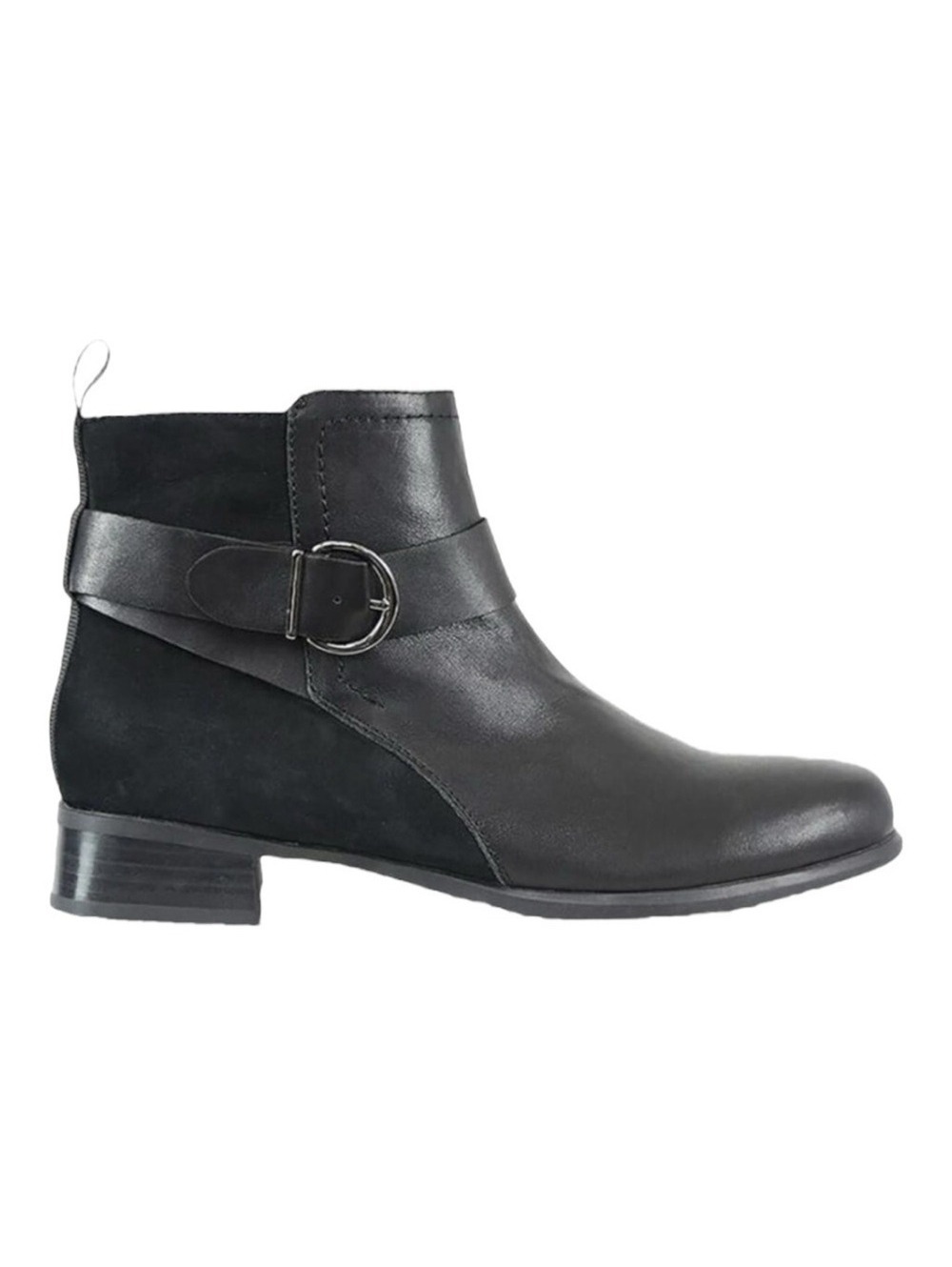 Munro Black Leather Ankle Boots with Buckle Strap Detail Size 8.5